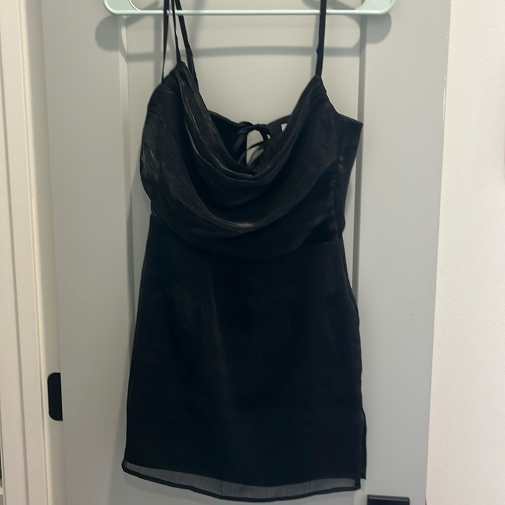 SUPERDOWN black cowl neck mini dress size small